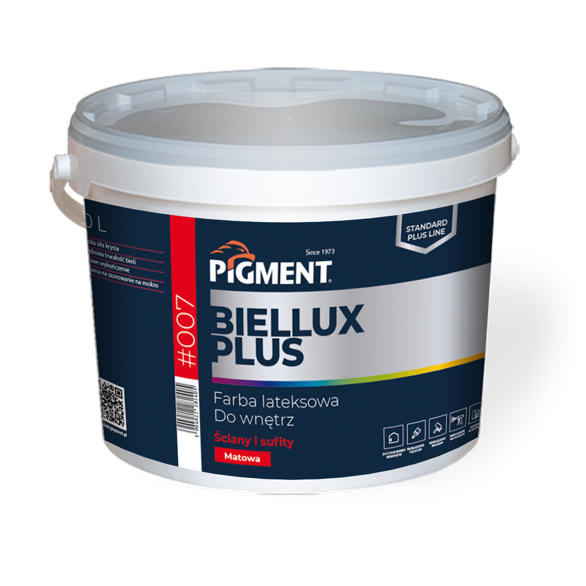 Biellux-Plus-10L BIELLUX PLUS<br>Lateksowa farba zmywalna do ścian i sufitów - obrazek 1