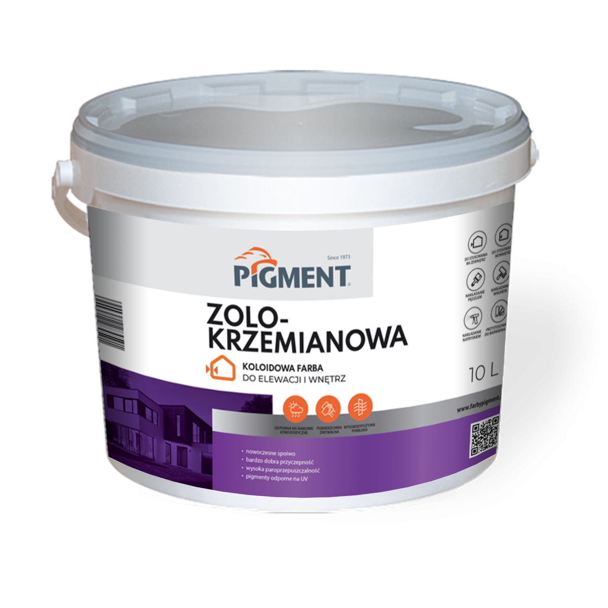 fasadowe wizualka zolo-krzemianowa FARBA ZOLO-KRZEMIANOWA <br>Kolorowa farba do elewacji i wnętrz - obrazek 1
